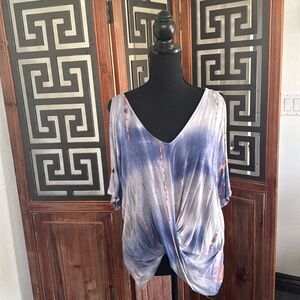 Cold shoulder top with ruched waist